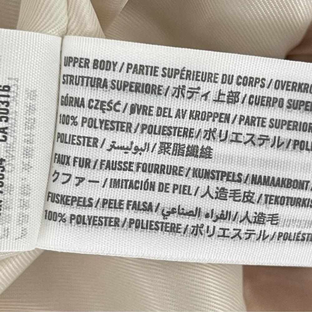 Abercrombie & Fitch Cream and Tan Sherpa Puffer Jacket mini XS ultra collection - Picture 10 of 11